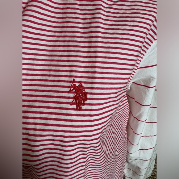 US POLO Red and White Stripes Button Down Shirt / Tunic - Picture 2 of 11